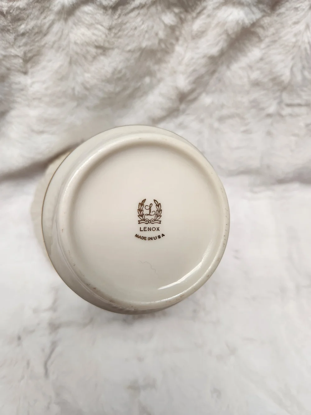Lenox Ivory Porcelain Vase with Gold Trim